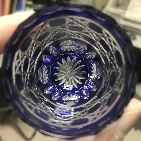 切子、ショットグラス、高級、八角籠目、江戸切子の技法、伝統的、切子作家