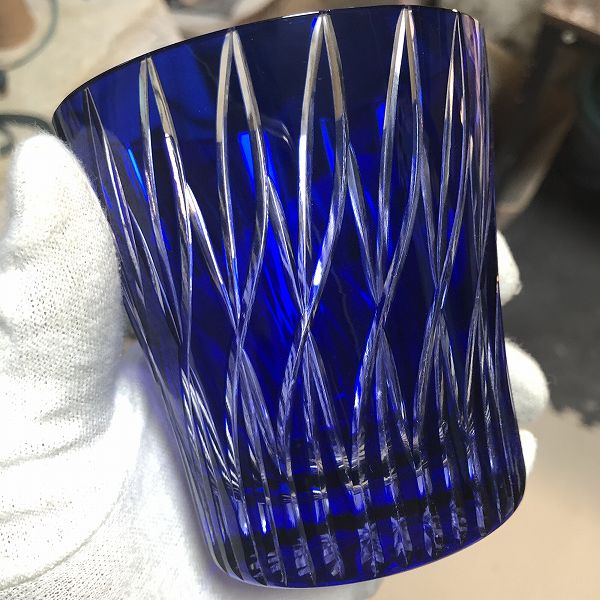 クロスロード天開ロックグラス、切子、伝統的な手法、コップ、切子作家、大きいグラス、