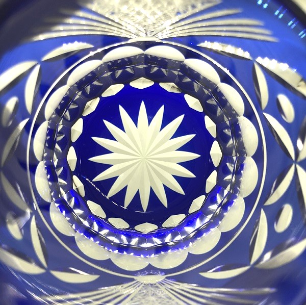切子、結婚祝い、玉七宝に結びロックグラス、ペアグラス、ロックグラス、江戸切子の技法、伝統的