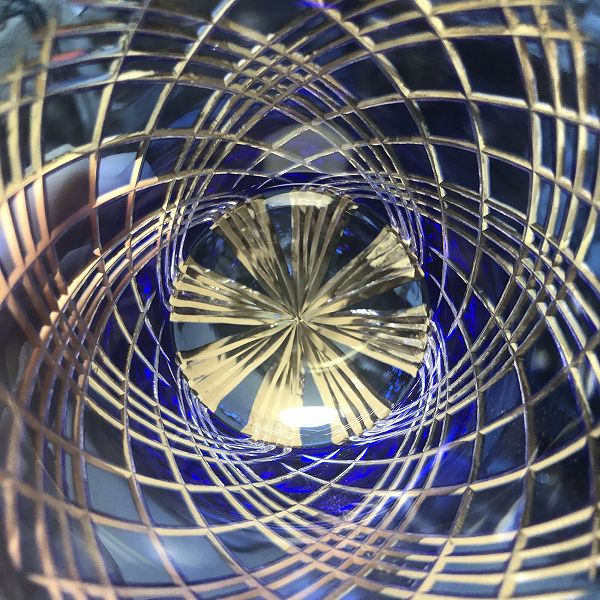 切子、底合わせ四つ矢来天開ロックグラス、ロックグラス、コップ、